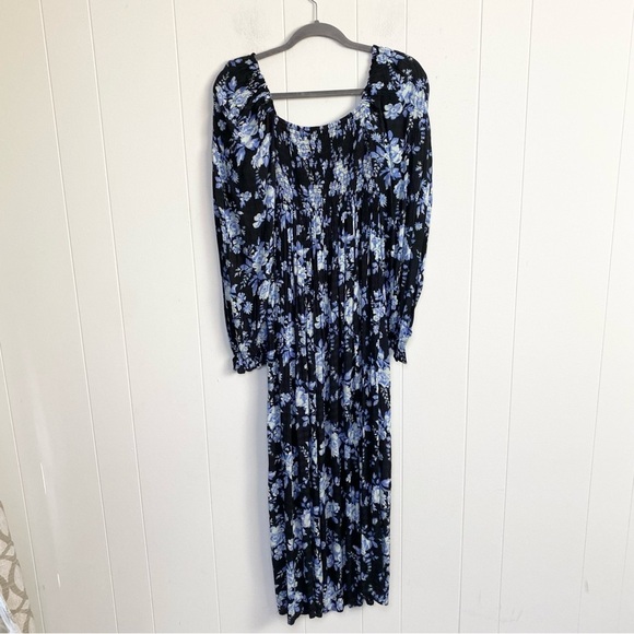 NWT $168 Free People Jaymes Midi Dress Floral Printed Blue Black Combo Sz XS - Picture 5 of 16